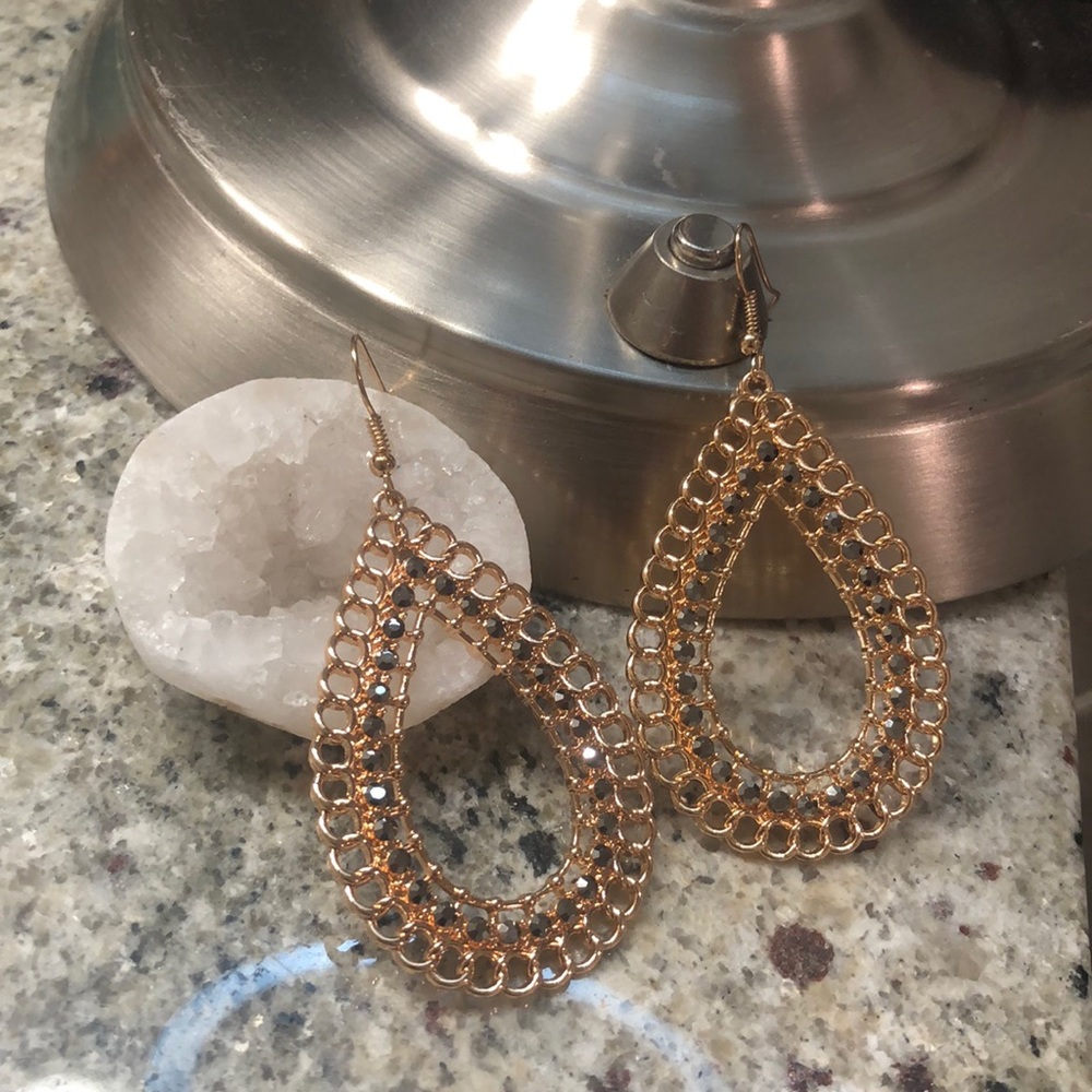 3/ $30 Gold with Gun Metal Rhinestone